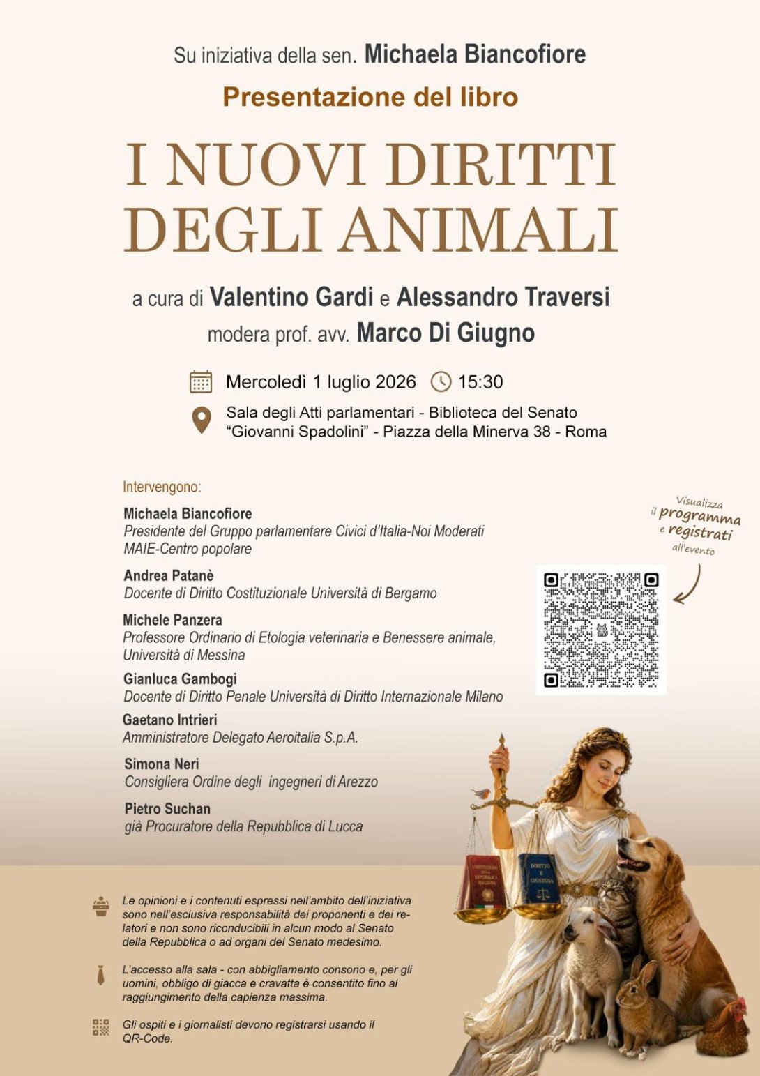 Locandina presentazione libro I NUOVI DIRITTI DEGLI ANIMALI